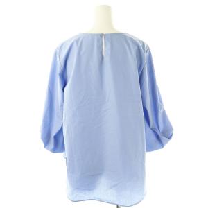 green label relaxing 24SS ブラウス デザインタック 7分袖 スモークブルー /ES OS