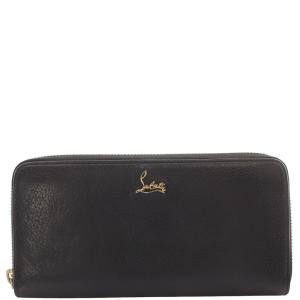 Christian Louboutin ラウンドファスナー 長財布 レザー ロゴ 黒 ブラック /SR22 OH