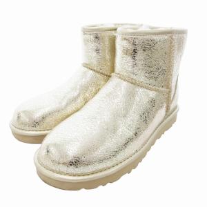 CLASSIC MINI METALLIC SPARKLE ショートブーツ ボア 24cm ゴールドカラー