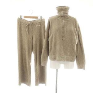 ホーム ハーフジップニットプルオーバー ニットロングパンツ セットアップ 上下 F グレー /AT OS