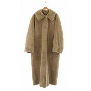 Sustaina ファーステンカラーロングコート フェイクファー 1 ピンクベージュ /MY OS