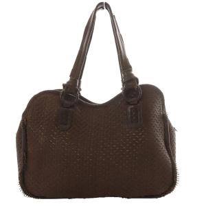 トートバッグ ハンドバッグ レザー ダークブラウン /YO9