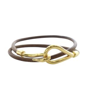 ジャンボ レザー チョーカー 2重ブレスレット ブラウン /YO20 OH