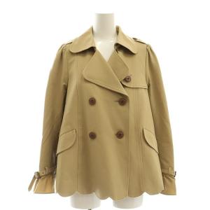 ブラック black トレンチ ジャケット スカラップ M ベージュ /DF OS