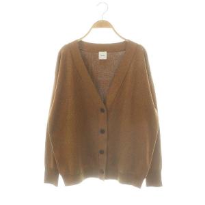 24AW ラメ深Vカーディガン ニット 茶 /MI OS