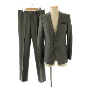スーツ セットアップ テーラードジャケット パンツ スラックス シャドーストライプ ウール 38 グレー