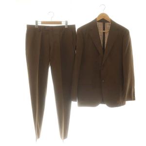 スーツ セットアップ テーラードジャケット パンツ スラックス ウール モヘヤ混 48 茶 /MI OS