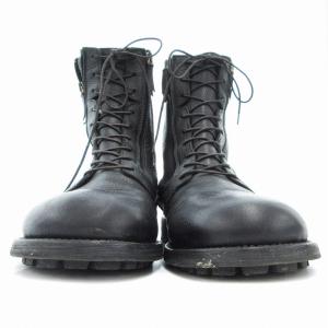 ショートブーツ シューズ レースアップ 裏起毛 レザー 41 黒