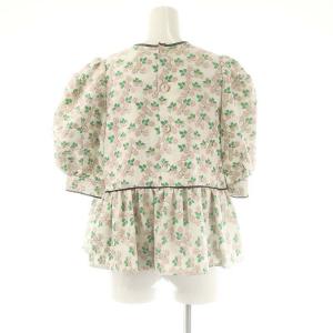 SEVEN TEN by MIHO KAWAHITO 小花ジャガードブラウス プルオーバー 五分袖 S マルチカラー /DF OS