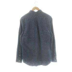 POLO RALPH LAUREN ロゴ刺繍CUSTUMFITデニムシャツ 長袖 ボタンダウン L インディゴブルー /DO OS
