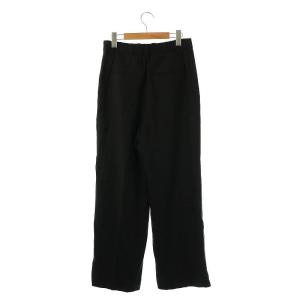 Plage 24SS washable linen混 ハイウエストパンツ ワイドパンツ 40 ブラック /DF OS