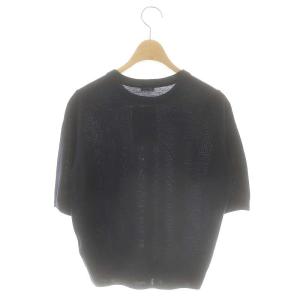 IENA 24AW ARKABA クルー半袖プルオーバー ニット F ネイビー /DF OS