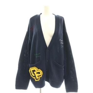 24AW Usual Things エンブロイダリーBIGニットカーディガン F ネイビー /DF OS