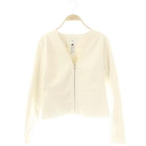 ダブルスタンダードクロージング 24SS フェイクレザージャケット ノーカラー 38 オフホワイト /MI