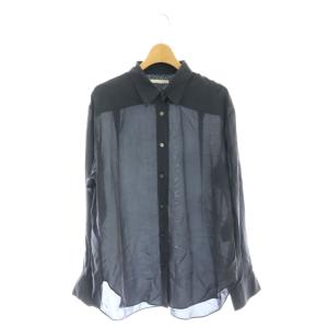 24SS SILK RAYON シャツブラウス F ネイビー /SS OS SH