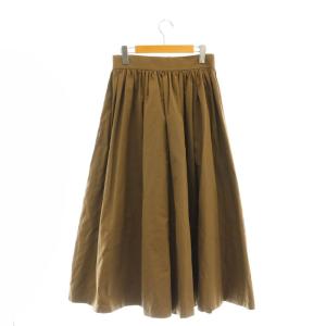 PRADA P1910 コットンギャザーロングスカート 38 ブラウン