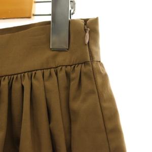 PRADA P1910 コットンギャザーロングスカート 38 ブラウン