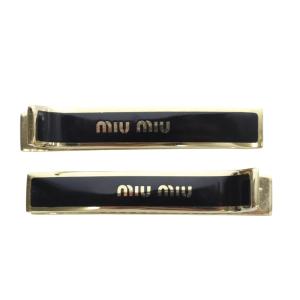 ヘアクリップ 2個セット ブラック ゴールドカラー 5JF136