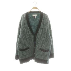 ニットカーディガン ウール混 4 緑 グレー 黒 白 /MI OS SH ユニセックス