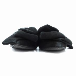 PAULE KA ローヒールパンプス シューズ リボン スエード ポインテッドトゥ 37 黒 ブラック /AE SH