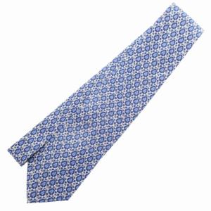 dunhill 美品 ネクタイ カジュアル 総柄 ロゴ 絹 シルク 紺 ネイビー 白 ホワイト /GV SH