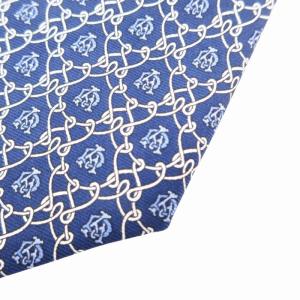 dunhill 美品 ネクタイ カジュアル 総柄 ロゴ 絹 シルク 紺 ネイビー 白 ホワイト /GV SH