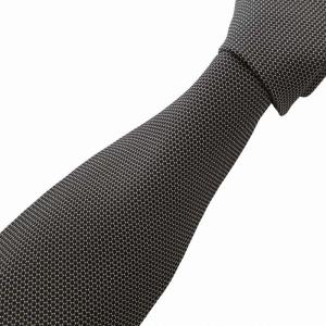 ネクタイ ビジネス 総柄 絹 シルク 黒 ブラック /FF SH