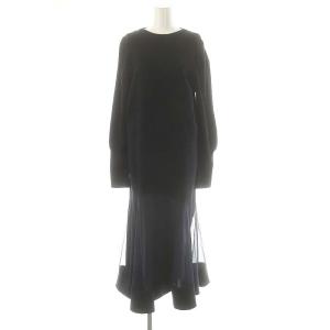 HEM SHEER MERMAID KT OP ワンピース ロング 長袖 チュール 02 ダークネイビー