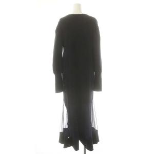 ELENDEEK HEM SHEER MERMAID KT OP ワンピース ロング 長袖 チュール 02 ダークネイビー