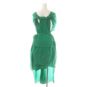 christian wijnants シルクレイヤーデザインノースリーブブラウス ウエストリボン付き 36 緑 /MI OS