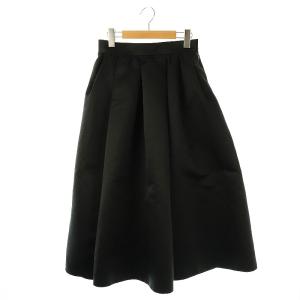 23AW タックボリュームサテンスカート ギャザースカート ロング 38 ブラック /ES OS SH