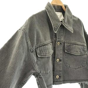 FRAY I.D 24SS ショートデニムジャケット Gジャン カットオフ ダメージ加工 0 グレー /DO OS