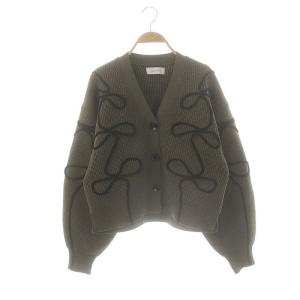 24AW ラインニットカーディガン Vネック 長袖 F グレー /AT OS