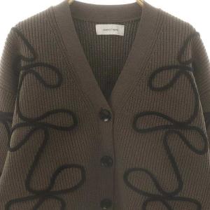 Adam et Rope' 24AW ラインニットカーディガン Vネック 長袖 F グレー /AT OS