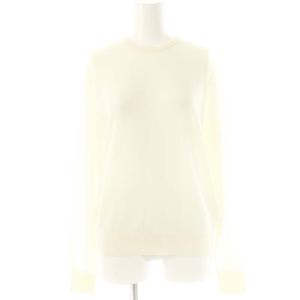 24AW Cashmere Sheer クルーネック プルオーバー ニット セーター 長袖 オフホワイト