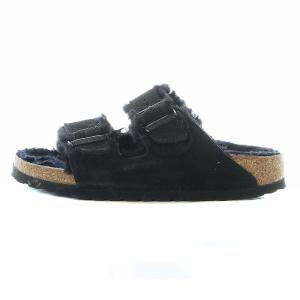 BIRKENSTOCK Arizona Shearling サンダル スエード ボア レザー 35 22.5cm 黒 ブラック