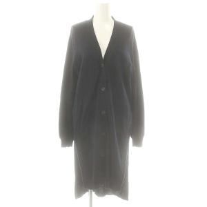 アシンメトリー サイドスリット コットンニット ロングカーディガン 38 紺 /MI OS