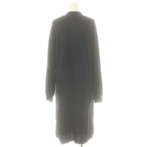 ENFOLD アシンメトリー サイドスリット コットンニット ロングカーディガン 38 紺 /MI OS