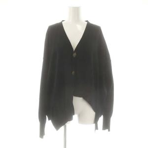 ハイゲージコットンアシンメカーデ 長袖 Vネック 38 ブラック /DO OS