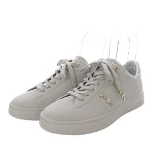 DIANA プラスダイアナ スニーカー ローカット ビジュー付き レザー 25cm グレー /YO16