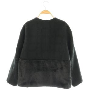 TOMORROWLAND collection 23AW モールチェック フェイクファージャケット ノーカラージャケット 36 ブラック /ES OS