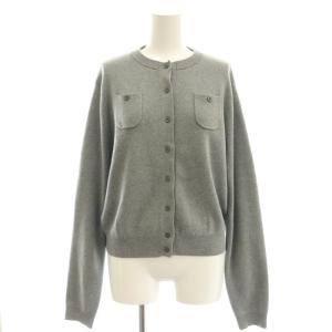コットンカシミヤ クルーネックカーディガン ニット S グレー /AT OS