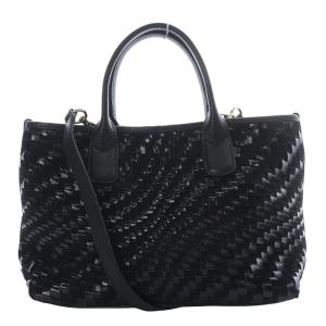 ハンドバッグ ショルダーバッグ 2way 斜め掛け インチレチャート レザー スエード ブラック /YO6