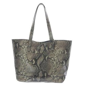 トートバッグ ショルダーバッグ パイソン柄 レザー ベージュ /YO7