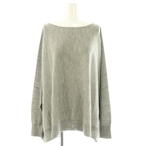 23AW Boatneck V ニット セーター 長袖 ワイド 杢グレー /ES OS