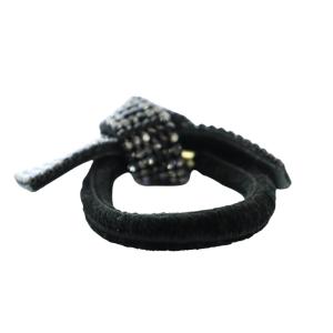 acca ビジューラインストーンヘアゴム 髪留め ヘアアクセサリー 黒 ブラック /AQ OS