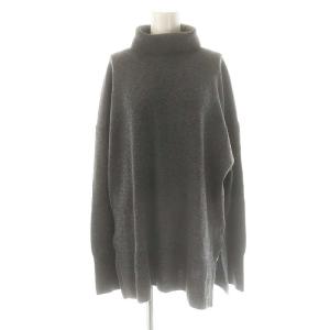 カシミヤ ウール タートルネックニット プルオーバー 長袖 F グレー /DF OS