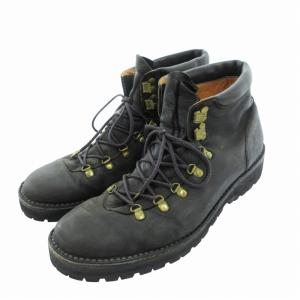 マウンテン トレッキングブーツ シューズ ショート ビブラムソール レザー 9 黒 ブラック /HO AD