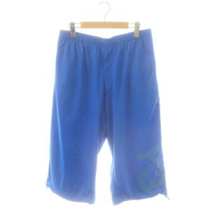 アディダス adidas ワイドトラックパンツ ハーフパンツ カプリ丈 ジャージ M ブルー /ES OS