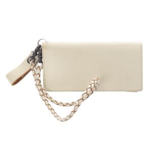 Yohji Yamamoto POUR HOMME スタッズ長財布 レザー オフホワイト /SR31 SH